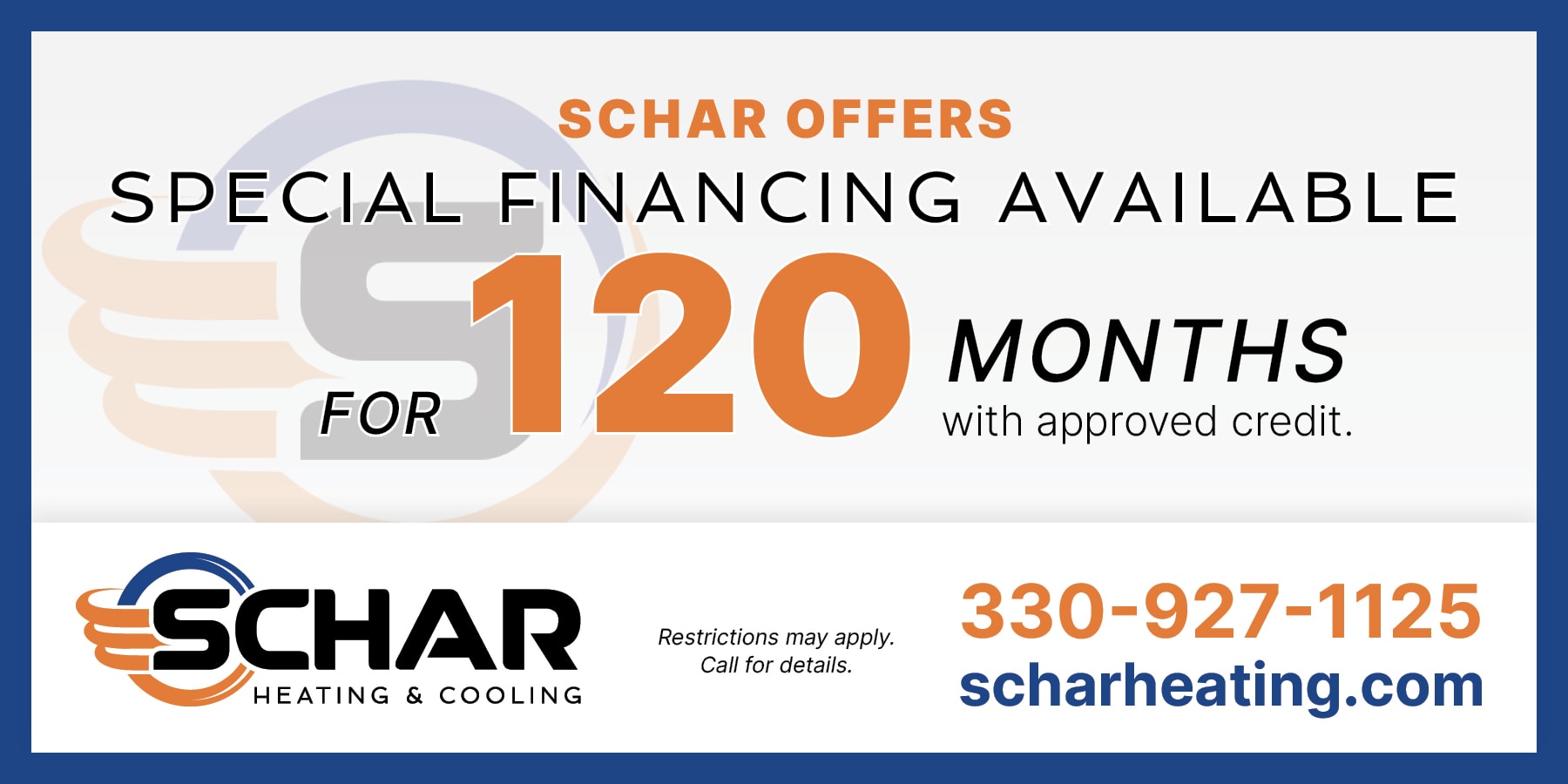 financing options of up to 120 months.